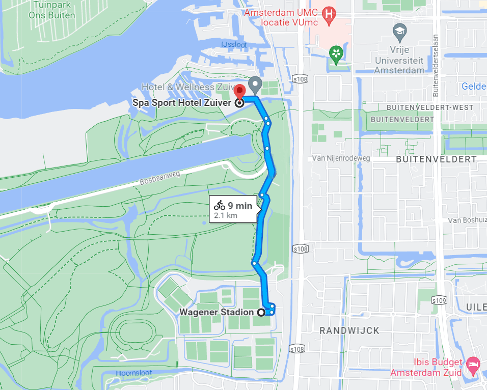Hotel to club map